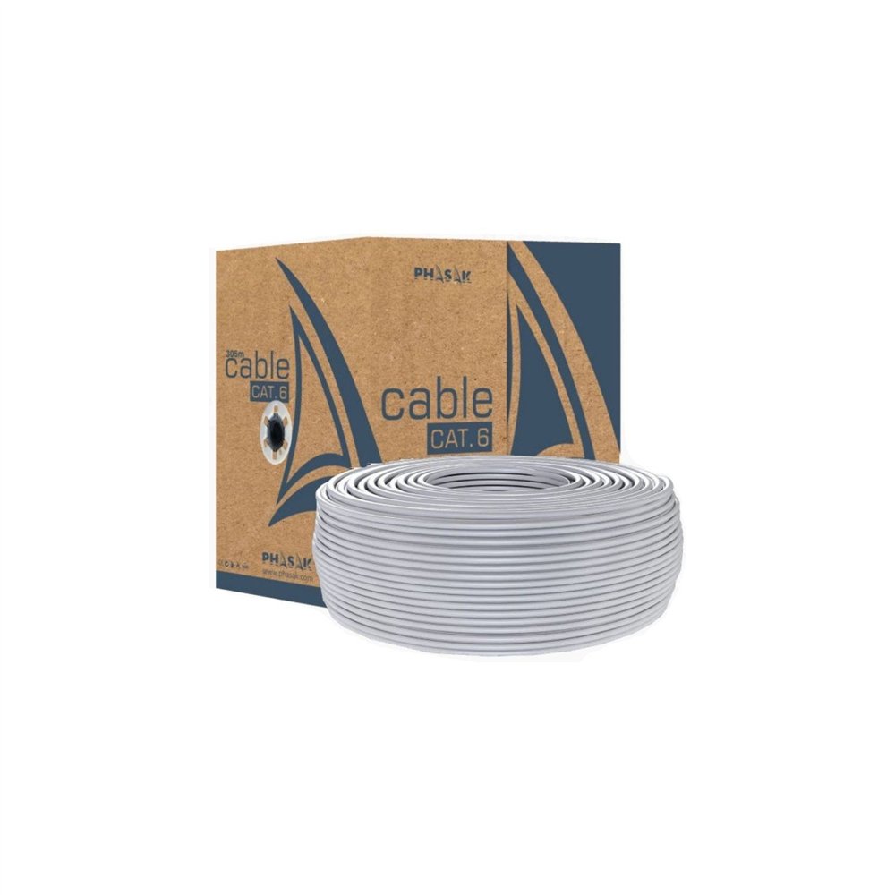Phasak  bobina de cable rj45 utp phr 6100 cat.6/ 100m
