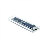 tooq caja externa para ssd m.2 ngff/nvme, transparente, rgb