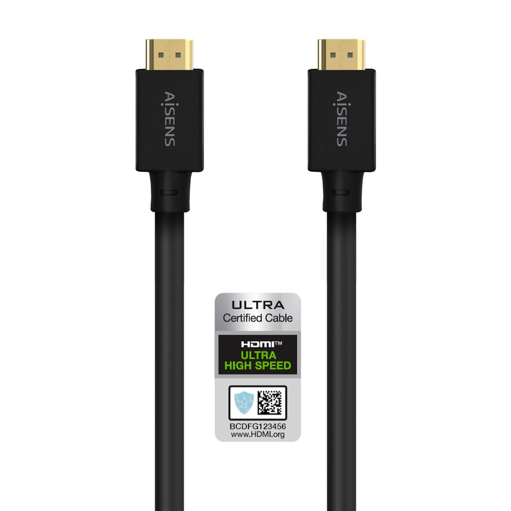 Aisens cable hdmi v2.1 ultra alta velocidad / hec 8k@60hz 48gbps, a/m-a/m, negro, 5.0m
