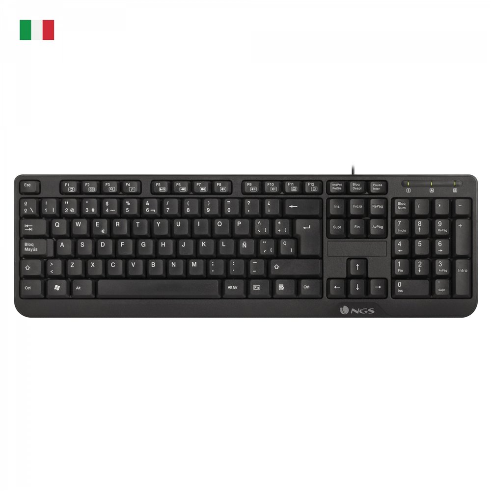 Ngs funkyv3, qwerty, it teclado usb italiano negro