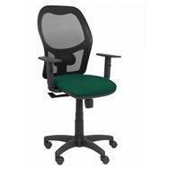 silla alocén malla negra asiento bali verde botella brazos regulables