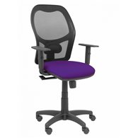 Silla alocén malla negra asiento bali morado brazos regulables