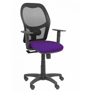silla alocén malla negra asiento bali morado brazos regulables