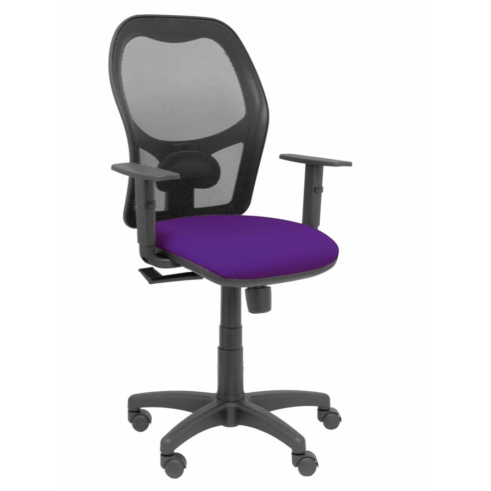Silla alocén malla negra asiento bali morado brazos regulables