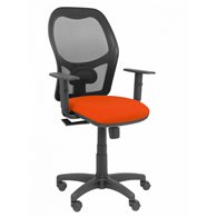 Silla alocén malla negra asiento bali naranja brazos regulables
