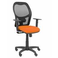 Silla alocén malla negra asiento bali naranja brazos regulables
