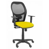silla alocén malla negra asiento bali amarillo brazos regulables