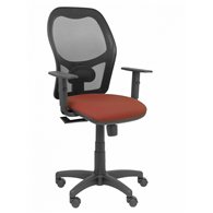 Silla alocén malla negra asiento bali marrón brazos regulables