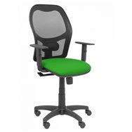 silla alocén malla negra asiento bali verde brazos regulables