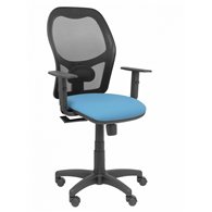 silla alocén malla negra asiento bali azul cielo brazos regulables