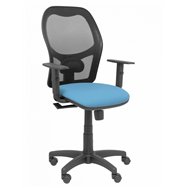 silla alocén malla negra asiento bali azul cielo brazos regulables