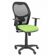 silla alocén malla negra asiento bali pistacho brazos regulables
