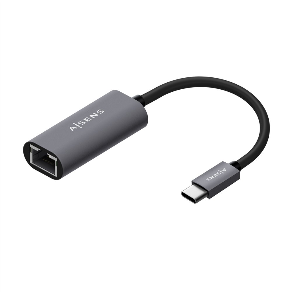 Aisens conversor usb3.1 gen1 usb-c a ethernet gigabit 10/100/1000 mbps, gris, 15cm