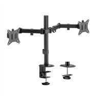 Aisens soporte de mesa eco giratorio e inclinable para monitor/tv 9kg (3 pivotes, 2 brazos) de 17-32, negro