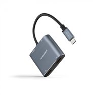 Nanocable conversor usb-c a 2xhdmi/usb2.0/pd, 15 cm, gris