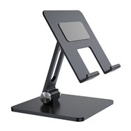 aisens soporte de sobremesa tamaño xxl ajustable (2 pivotes) para movil / tablet, gris