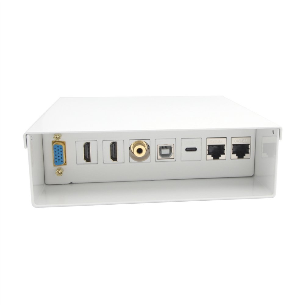 AISENS Caja de Conexiones VGAJACK3.52xHDMI1xUSB-C1xUSB-B2xRJ45 Cat.6A STP Blanco