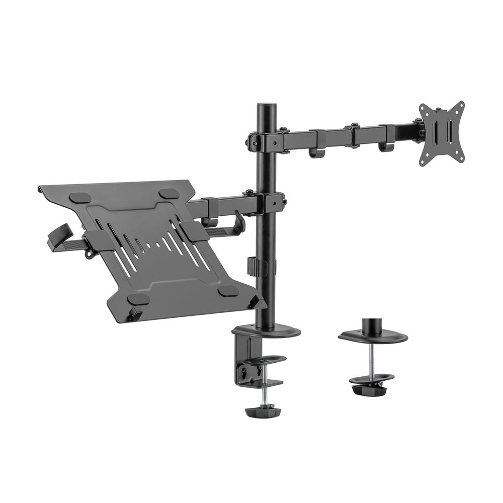 Aisens soporte de mesa giratorio e inclinable para portatil y monitor/tv 9kg de 17-32, negro