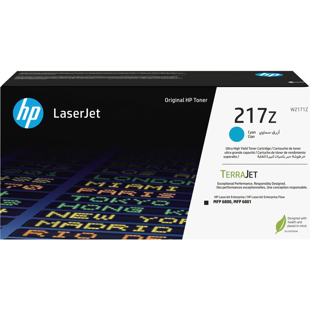 Hp cartucho de tóner original laserjet 217z de ultra alta capacidad cian