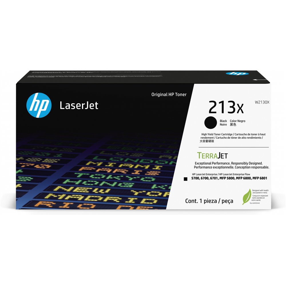 hp cartucho de tóner original laserjet 213x de alto rendimiento negro