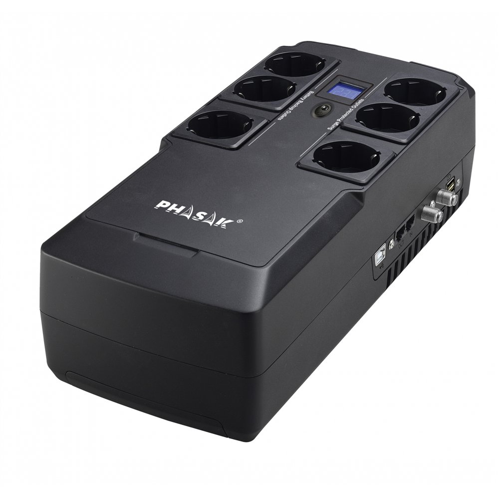 phasak sai/ups 800va interact kyptos ph 9478 sistema de alimentación ininterrumpida (ups) lí­nea interactiva 0,8 kva 480 w 6 sal