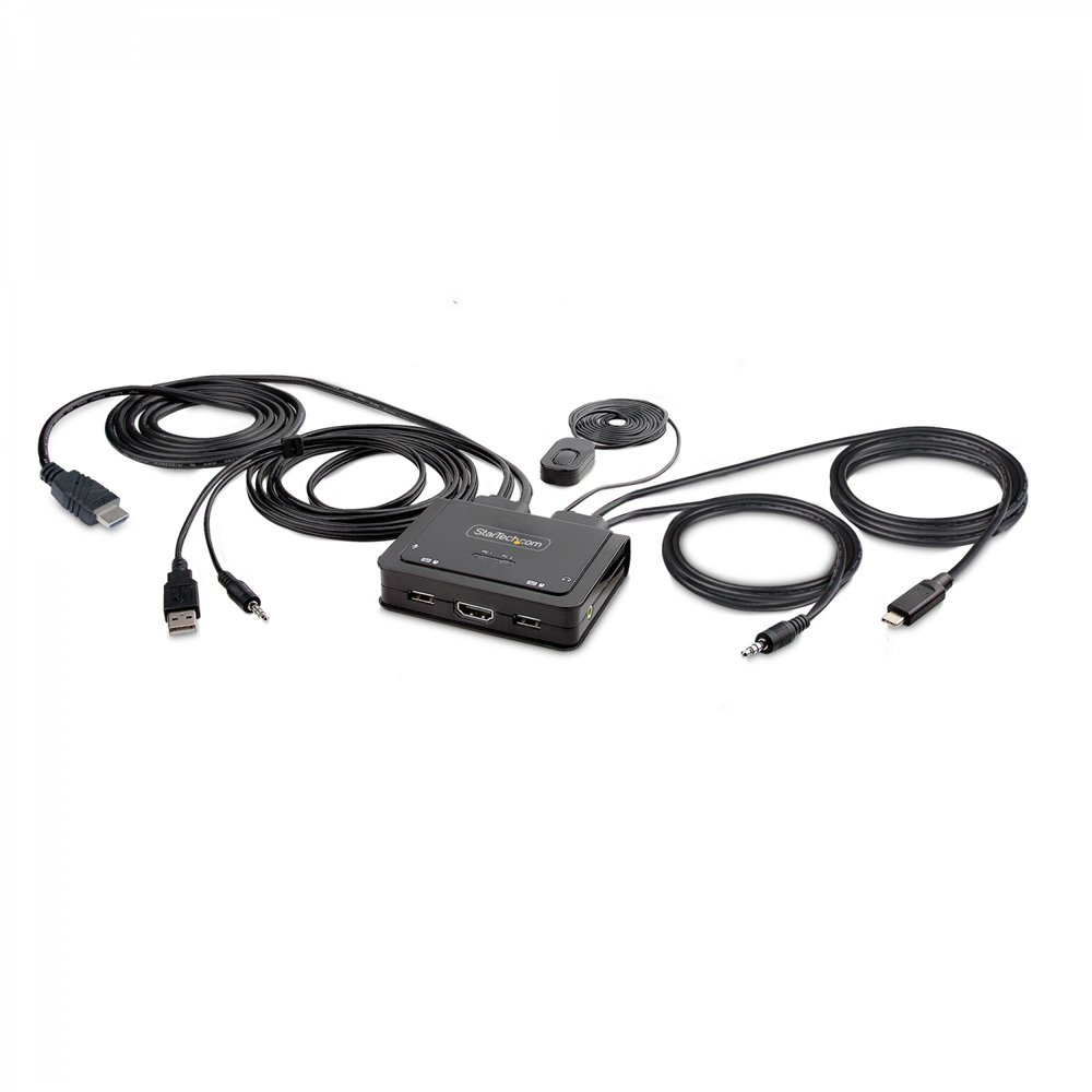 startech.com c2-h46-uac-cbl-kvm interruptor kvm negro