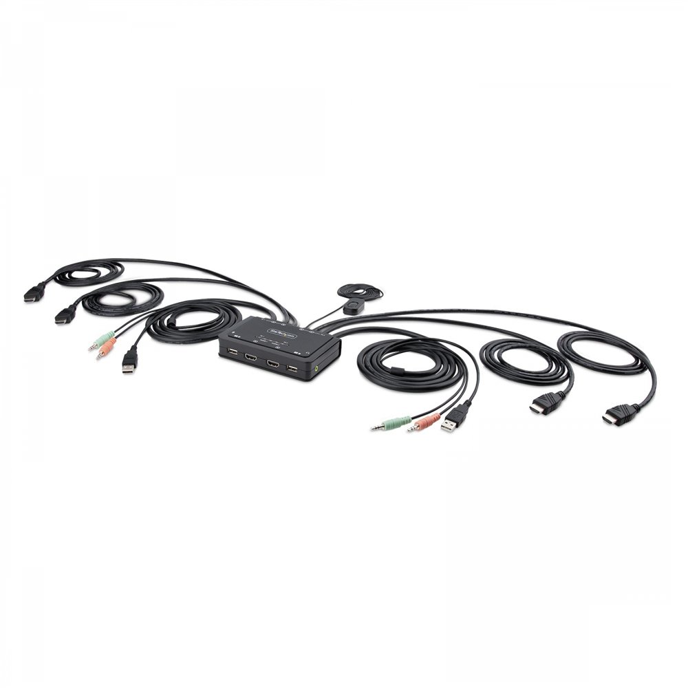 startech.com c2-dh46-ua2-cbl-kvm interruptor kvm negro