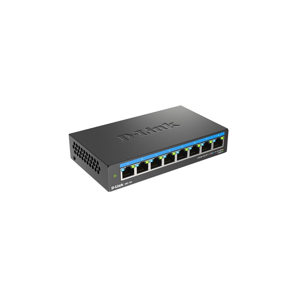 D-link dms-108 no administrado l2 2.5g ethernet (100/1000/2500) negro