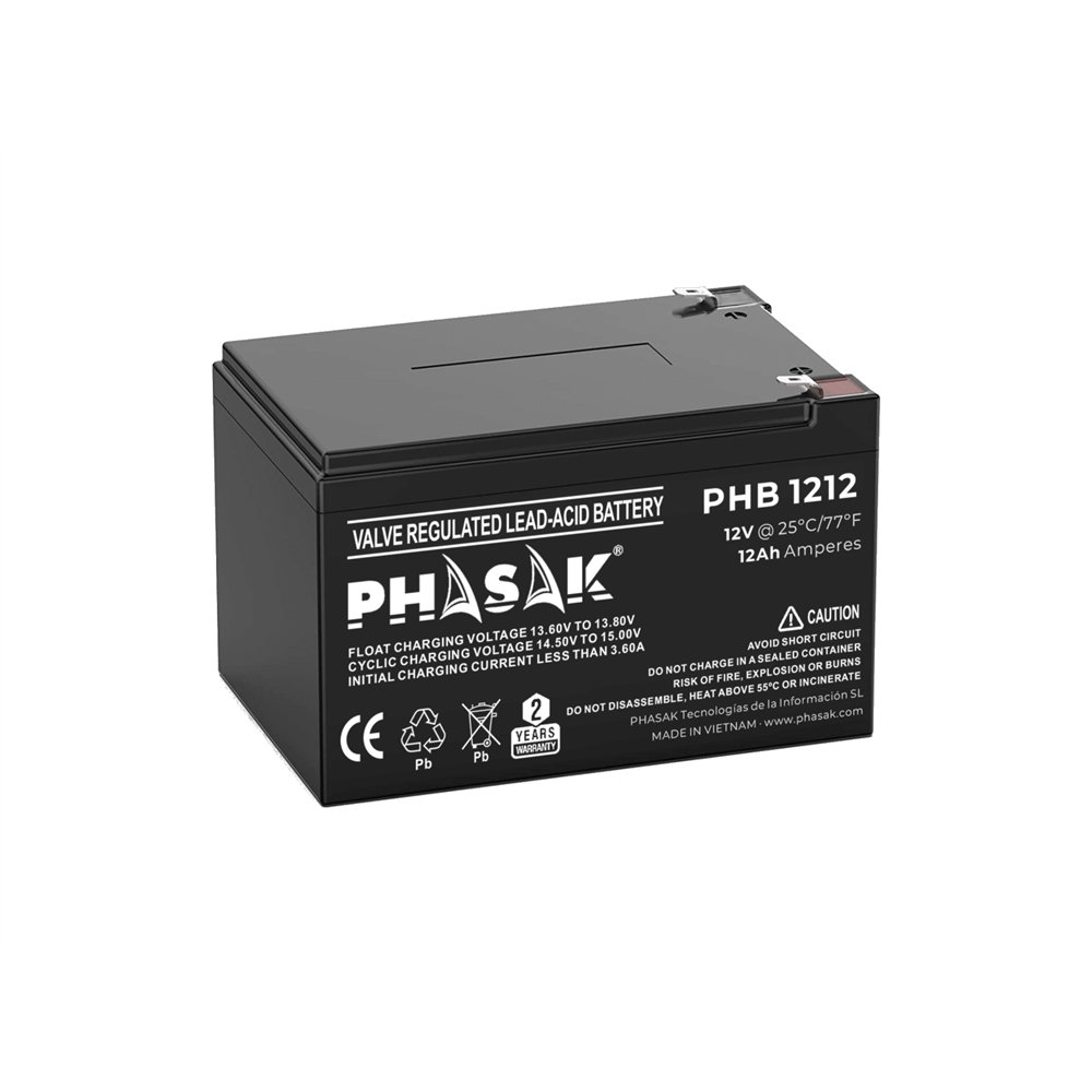 phasak phb 1212 baterí­a para sistema ups sealed lead acid (vrla) 12 v 12 ah