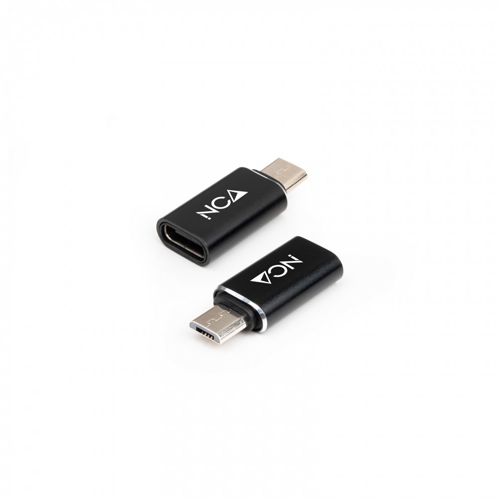 Nanocable adaptador micro usb a usb-c, micro b/m- usb-c/h, negro