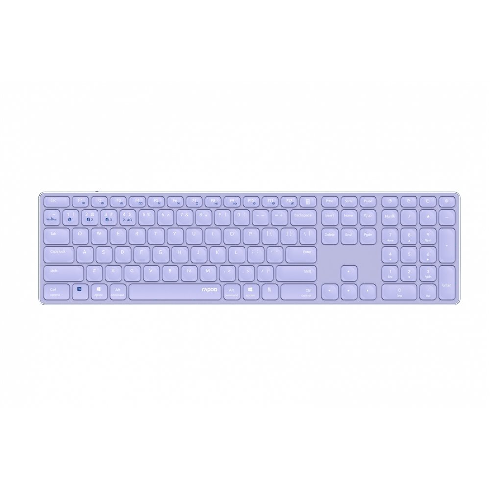 rapoo e9800m teclado bluetooth qwerty púrpura