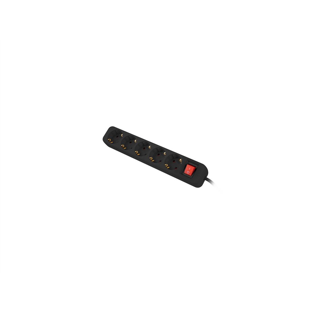 lanberg ps1-05f-0300-bk base múltiple 3 m 5 salidas ac interior negro