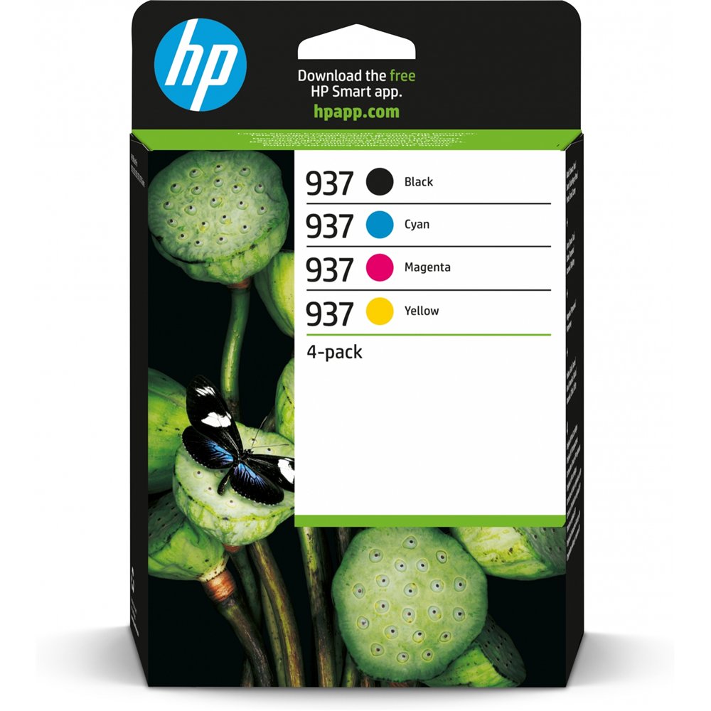 hp 937 cmyk original ink cartridge 4-pack