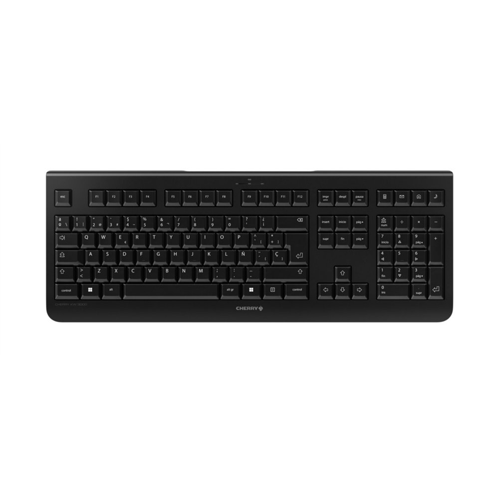 cherry kw 3000 teclado rf inalámbrico qwerty español negro