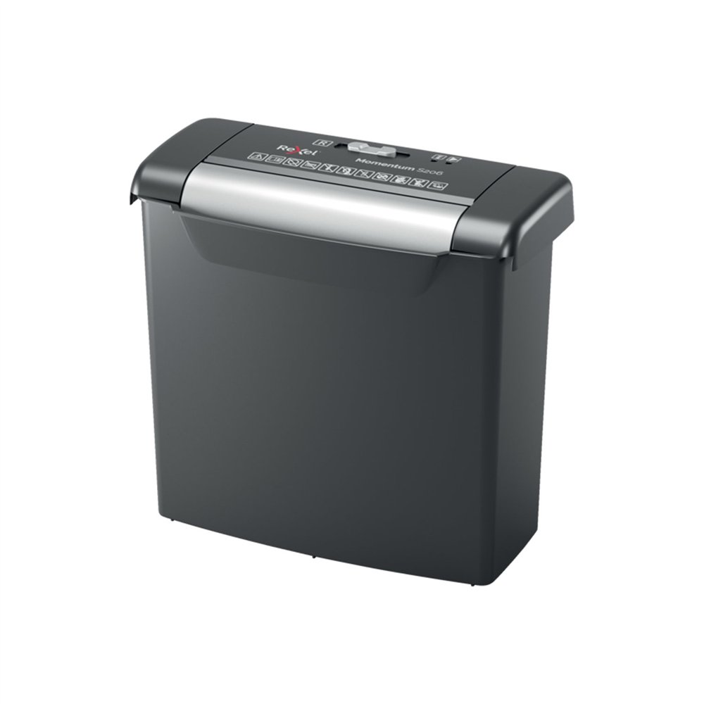 Rexel momentum s206 triturador de papel corte en tiras 72 db negro, gris
