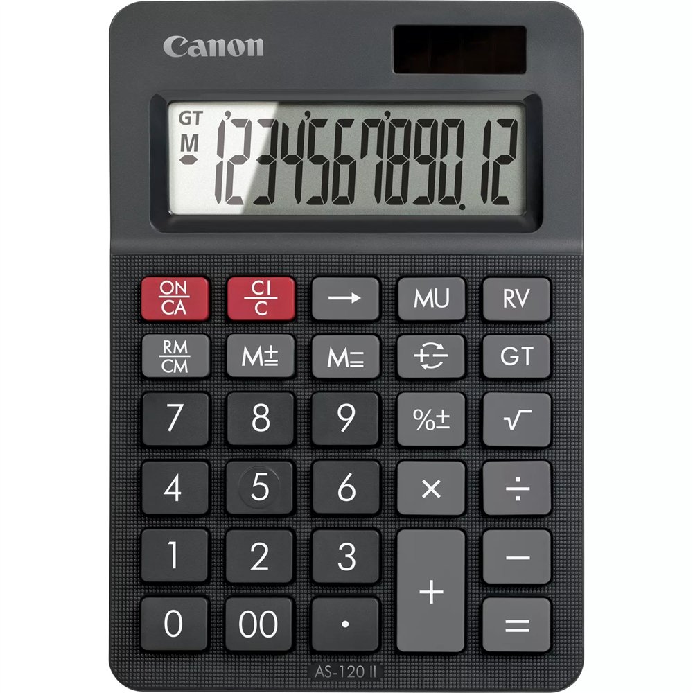 Canon as-120 ii calculadora escritorio pantalla de calculadora negro