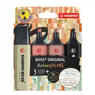 Stabilo boss original naturecolors marcador 4 pieza(s) punta de cincel negro, bronce, marrón, verde