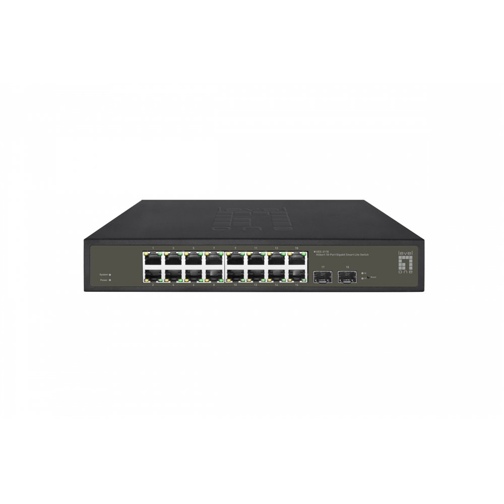 Levelone ges-2118 switch gestionado l2 gigabit ethernet (10/100/1000) negro