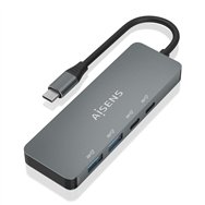 Aisens hub usb 3.2 gen2 10g usb-c, usb-c/m-2xusb-c/h-2xusb-a/h, gris, 15cm