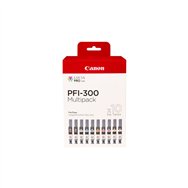 canon pfi-300 cartucho de tinta 10 pieza(s) original negro, azul, cian, gris, magenta, foto negro, foto magenta, rojo, amarillo