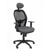 Piqueras y crespo silla jorquera malla negra asiento bali gris oscuro con cabecero fijo