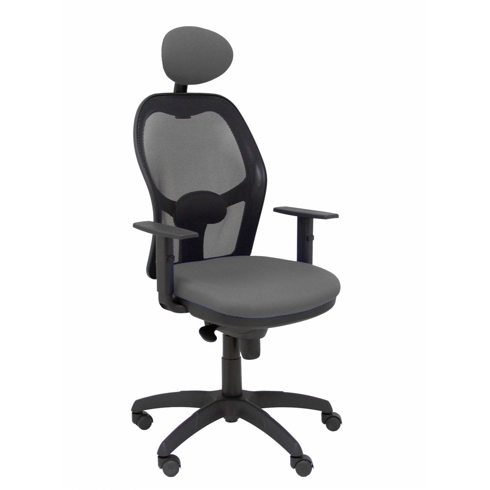 Piqueras y crespo silla jorquera malla negra asiento bali gris oscuro con cabecero fijo