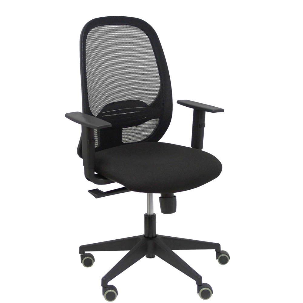 Piqueras y crespo silla cilanco negra malla negra asiento bali negro brazo regulable.