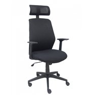 piqueras y crespo silla parolis respaldo malla negro con cabecero y asiento aran negro