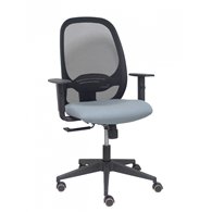 Piqueras y crespo silla cilanco negra malla negra asiento bali gris brazo regulable