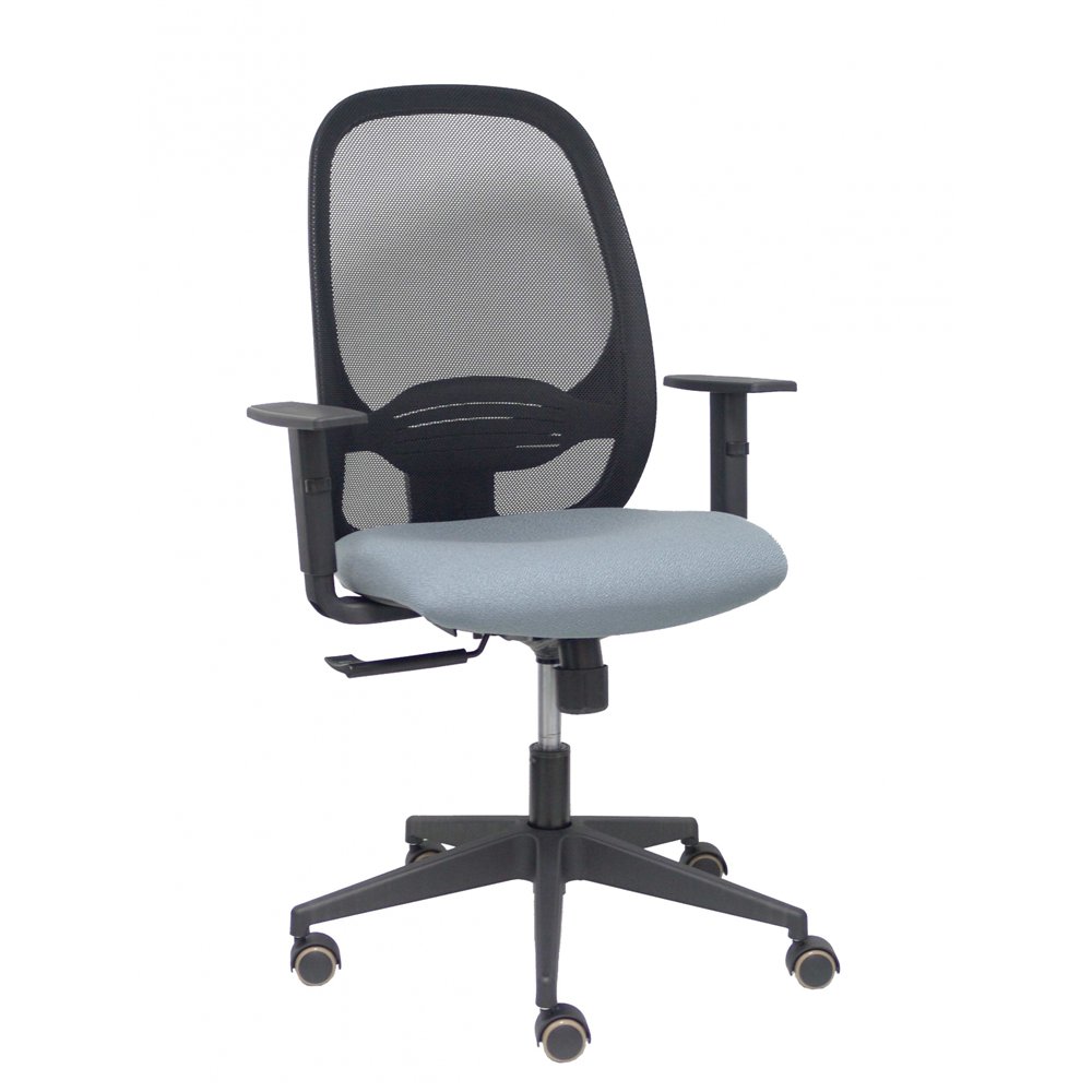 Piqueras y crespo silla cilanco negra malla negra asiento bali gris brazo regulable