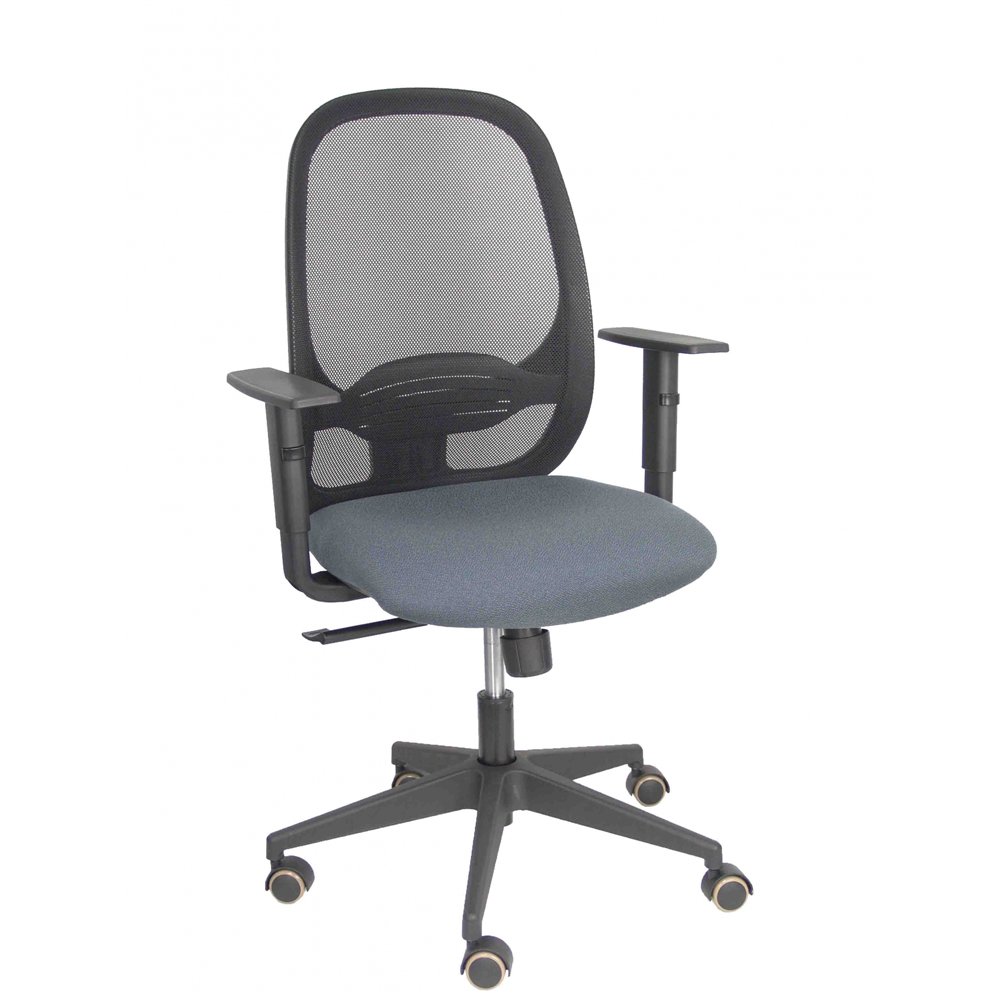 piqueras y crespo silla cilanco negra malla negra asiento bali gris oscuro brazo regulable