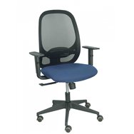 piqueras y crespo silla cilanco negra malla negra asiento bali azul marino brazo regulable