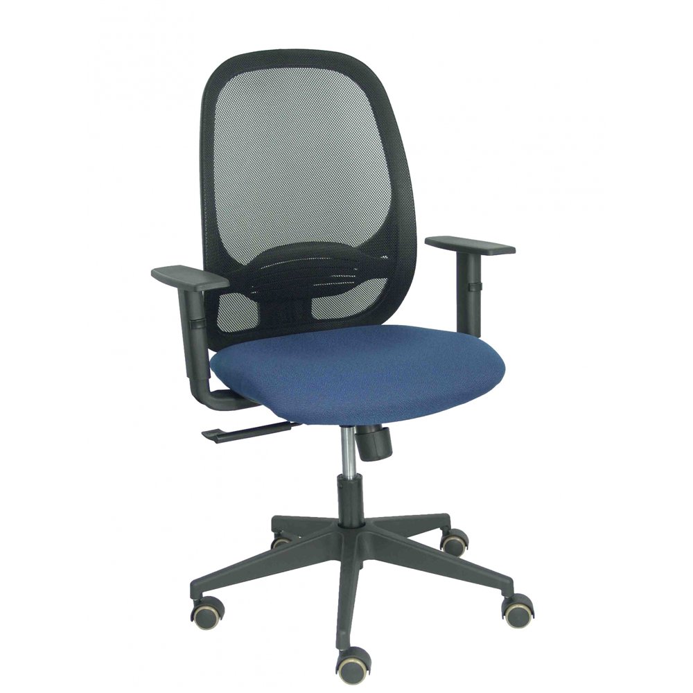 Piqueras y crespo silla cilanco negra malla negra asiento bali azul marino brazo regulable