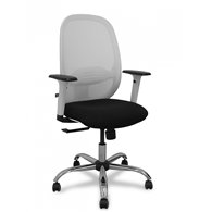 piqueras y crespo silla cilanco blanca malla blanca asiento bali negro brazo regulable base cromada ruedas de parque